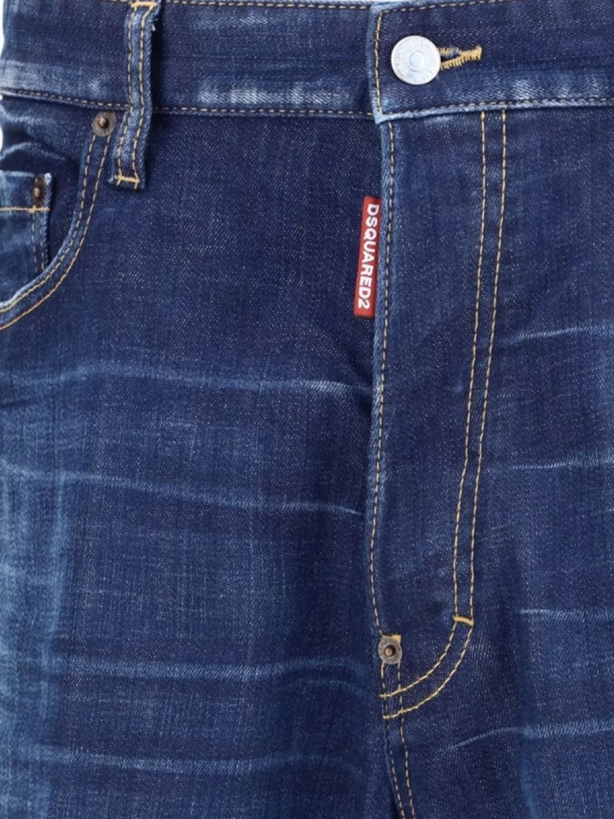 Dsquared2 Blue Jeans With Belt Loops And Logo Patch On The Rear In Blue