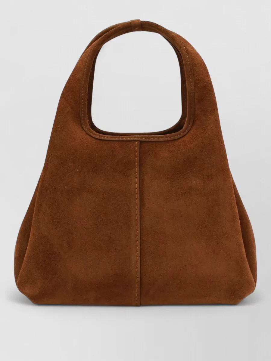 Coach Suede Tote Bag Detachable Strap In Brown