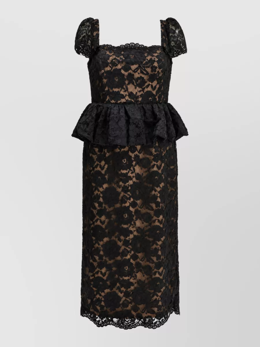 Self-Portrait ruffled midi sheath dress