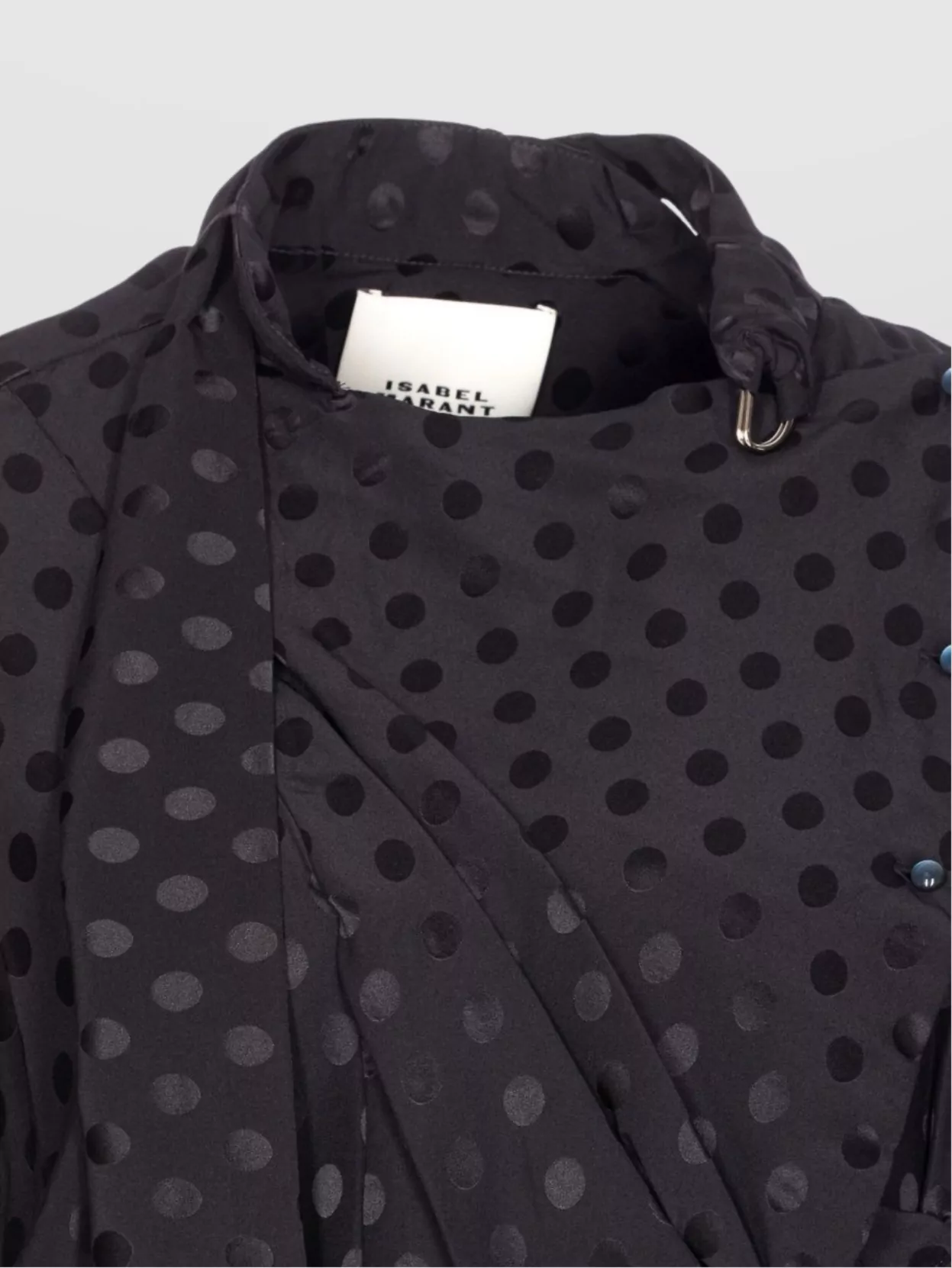 Isabel Marant Dots Print Wrap Dress Belted Waist