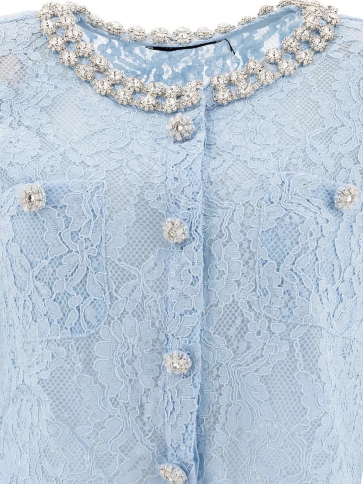 Self-portrait Cropped Lace Jacket Embellished Buttons