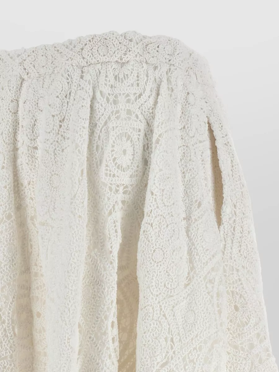 Comme Des Garçons Cotton Macramé Flared Midi Skirt