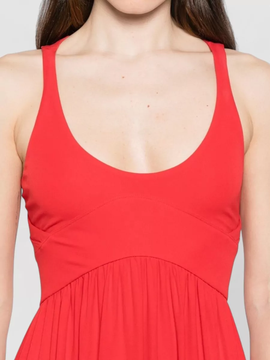 Sportmax Viscose Slim-Fit V-Neck Short-Sleeve Maxi Dress