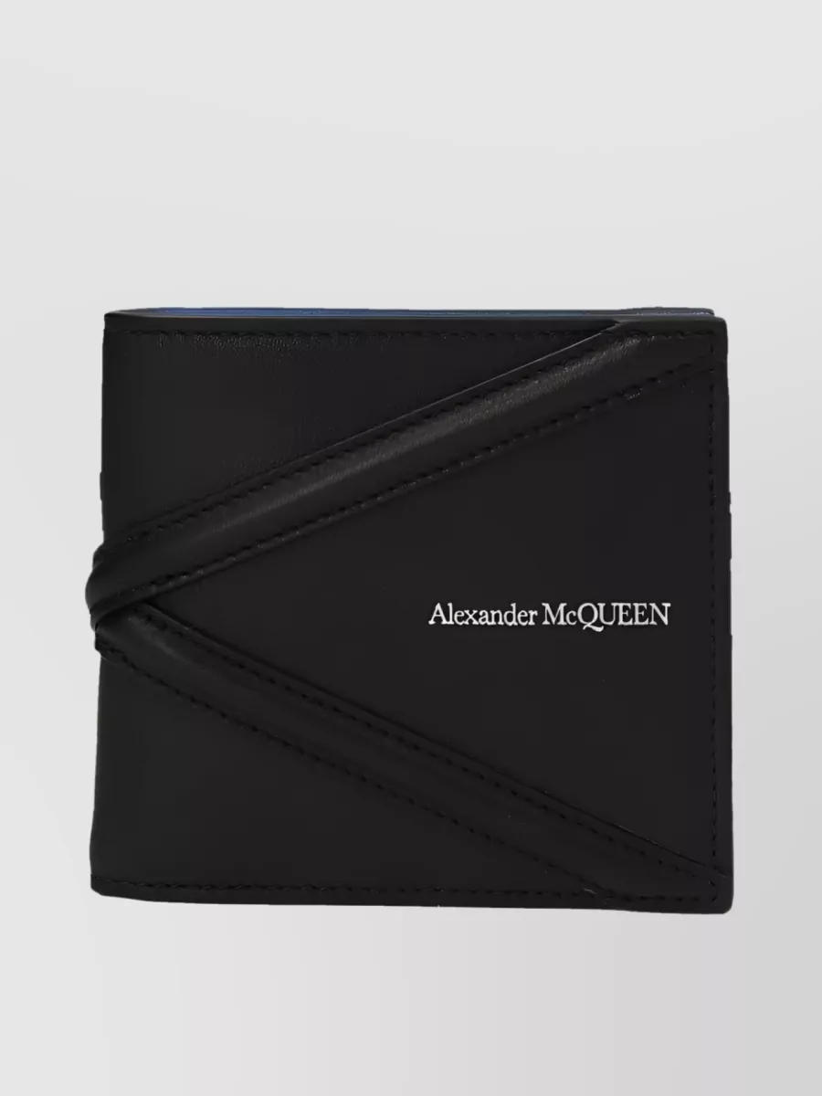Shop Alexander Mcqueen Logo-embossed Leather Bifold Wallet In Black
