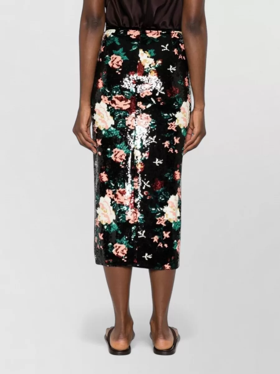 Forte Forte Sequined Floral-Print Midi Skirt