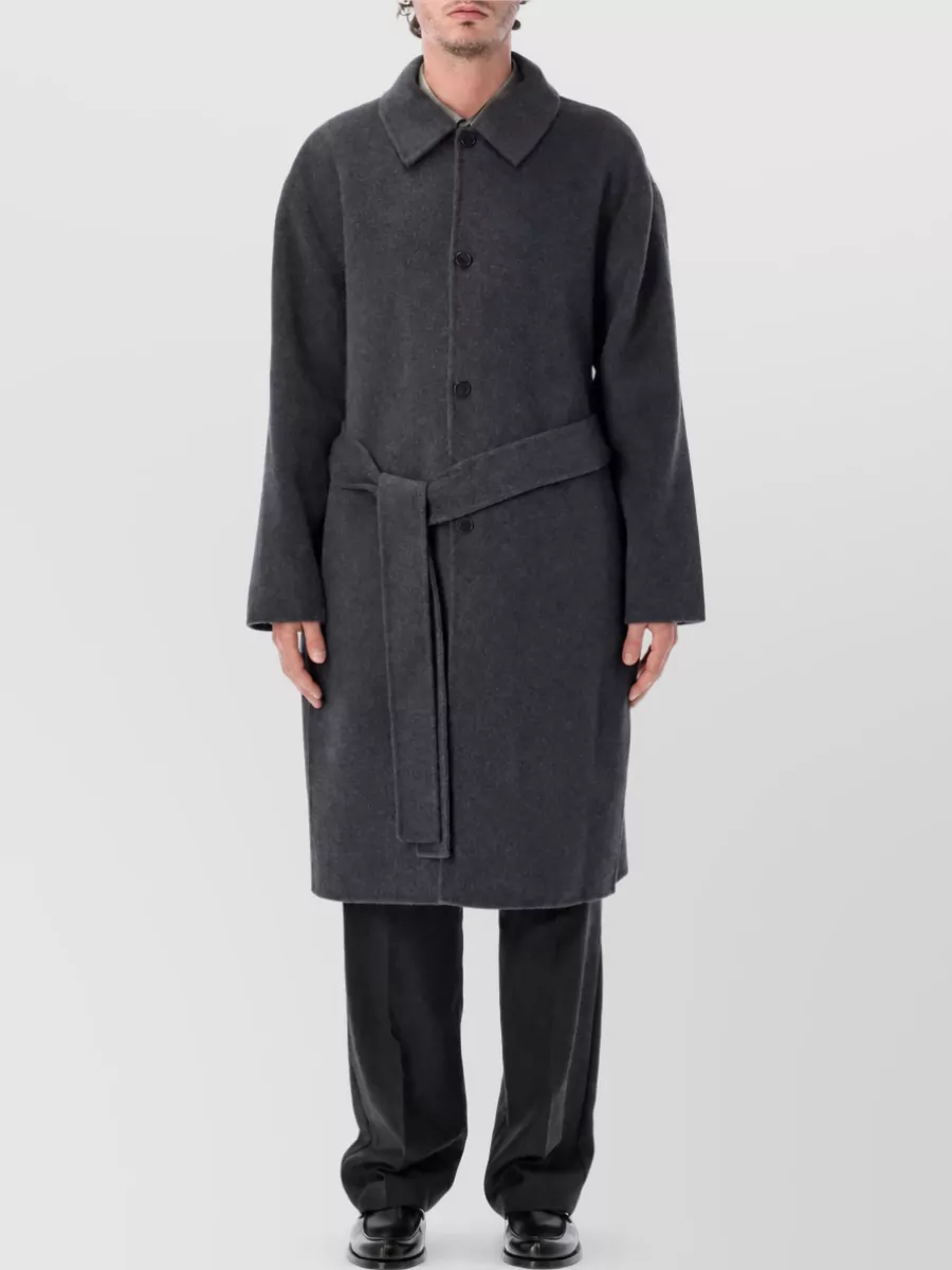 Berner Kühl cashmere wool belted single breasted coat