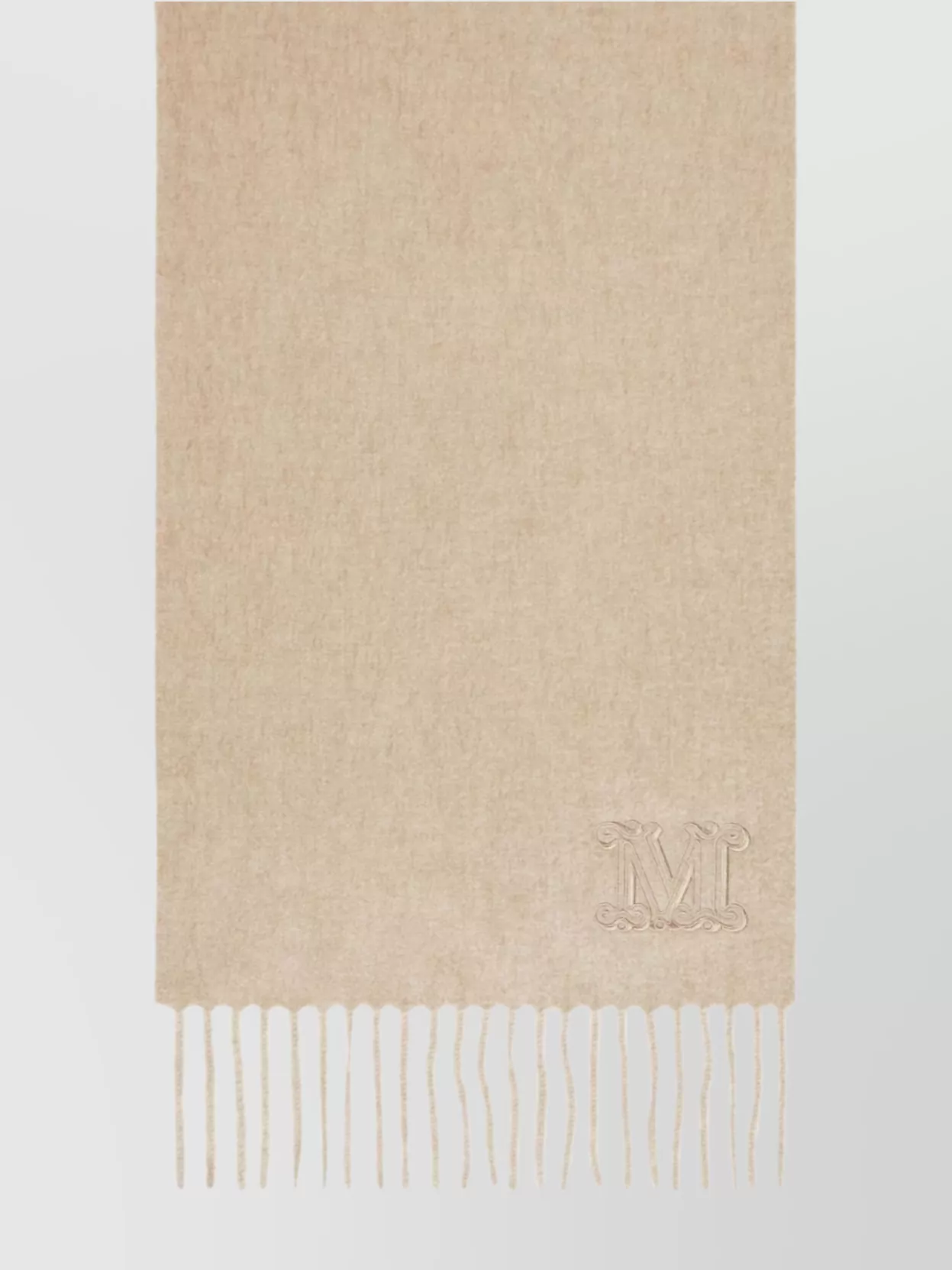 Max Mara Luxurious Cashmere Scarf Featuring Fringe Trim