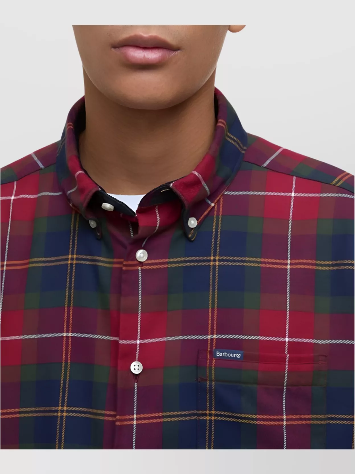 Barbour Tailored Plaid Shirt Button-Down Collar