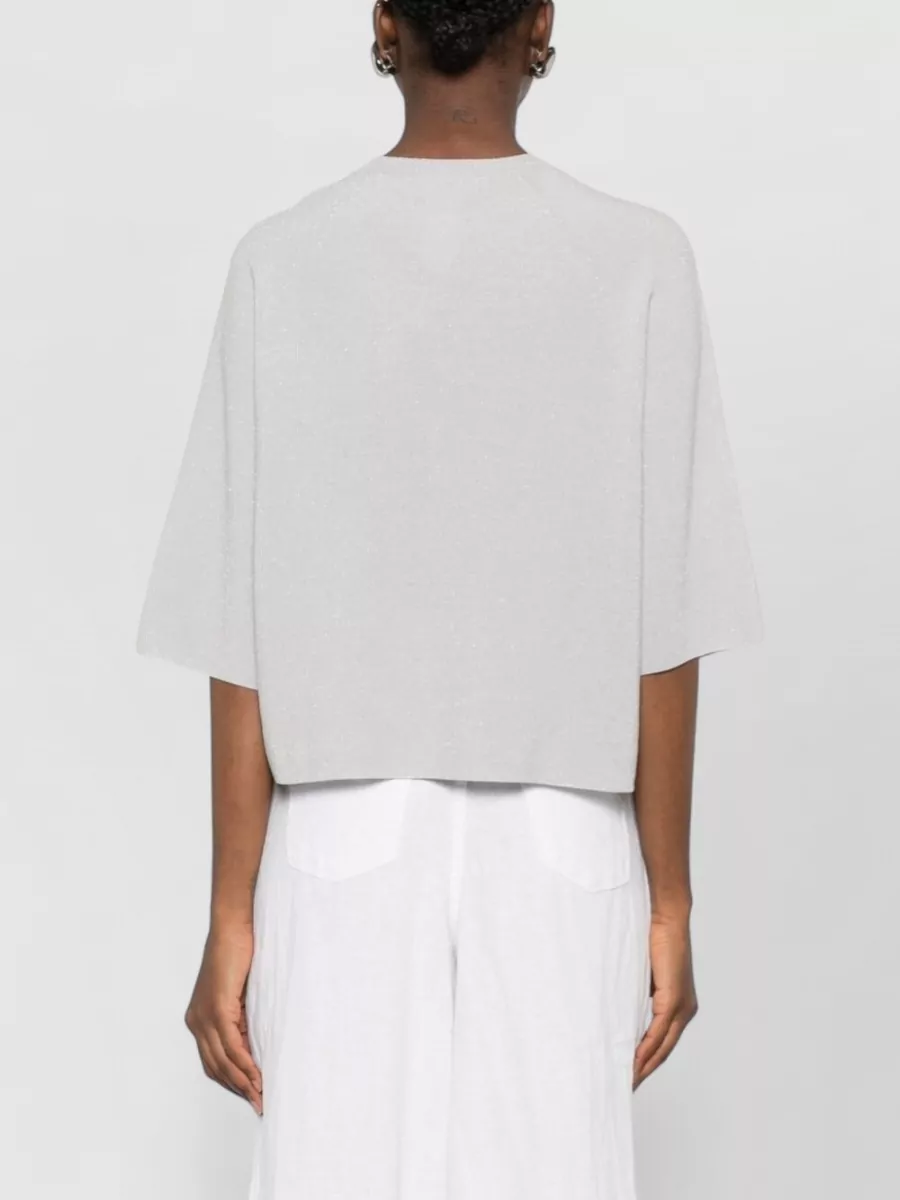 Fabiana Filippi Fine-Knit Cotton-Blend Short-Sleeve Top