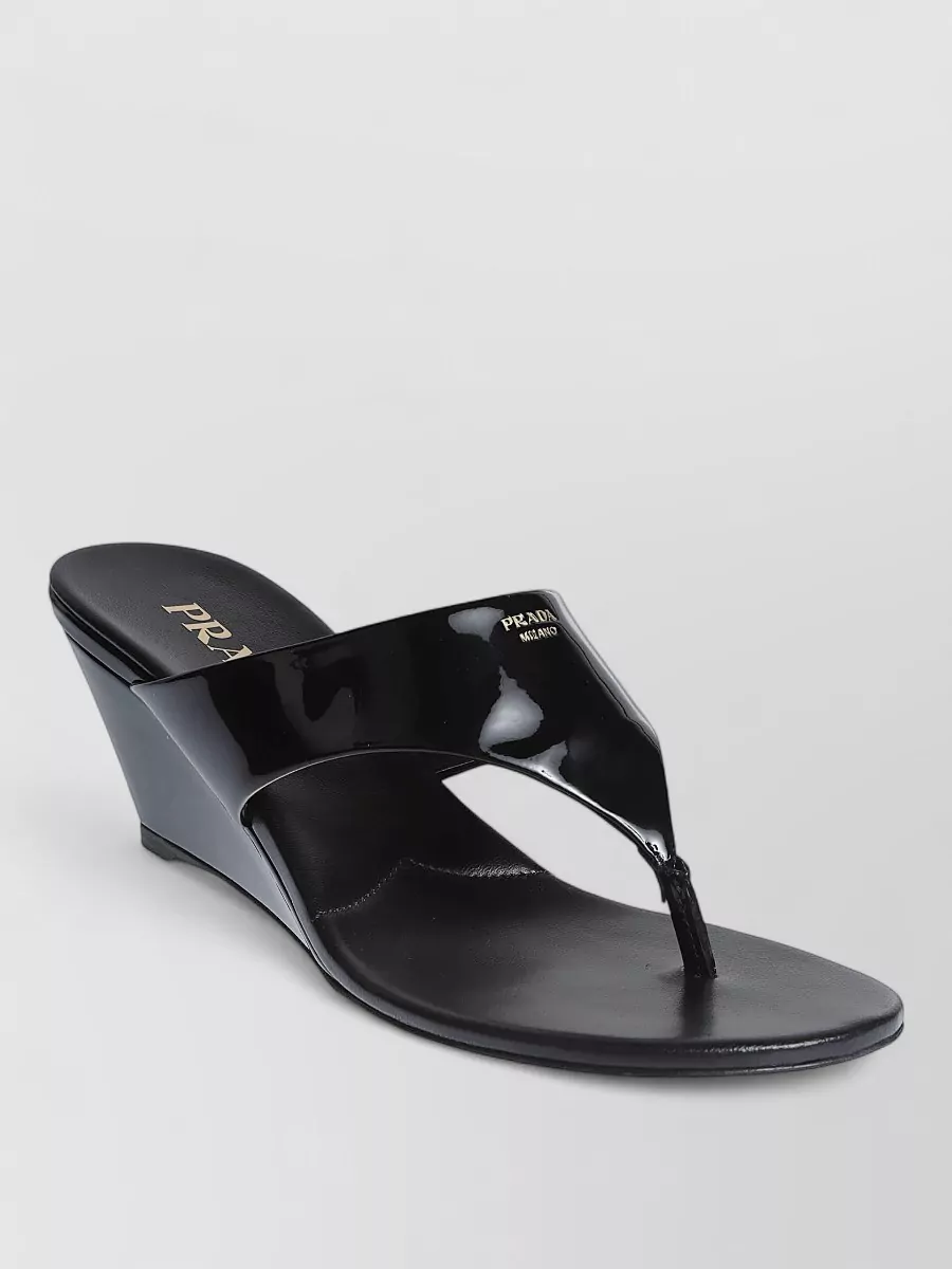 Prada Patent Leather Thong Sandals