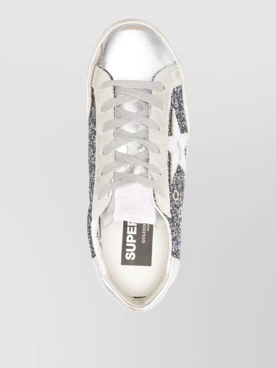 Golden Goose Star Patch Leather Round Toe Sneakers
