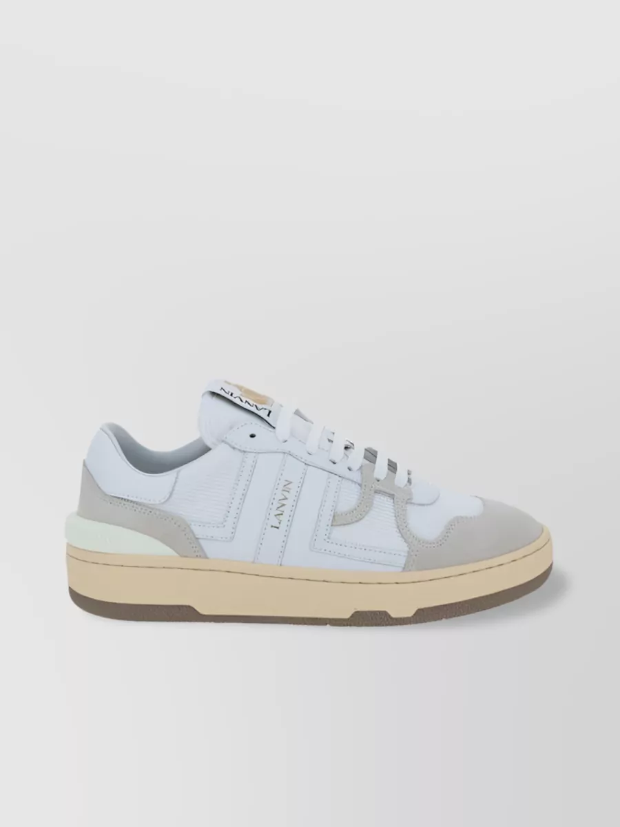 Shop Lanvin Clay Almond Toe Lace-up Sneakers In Grey