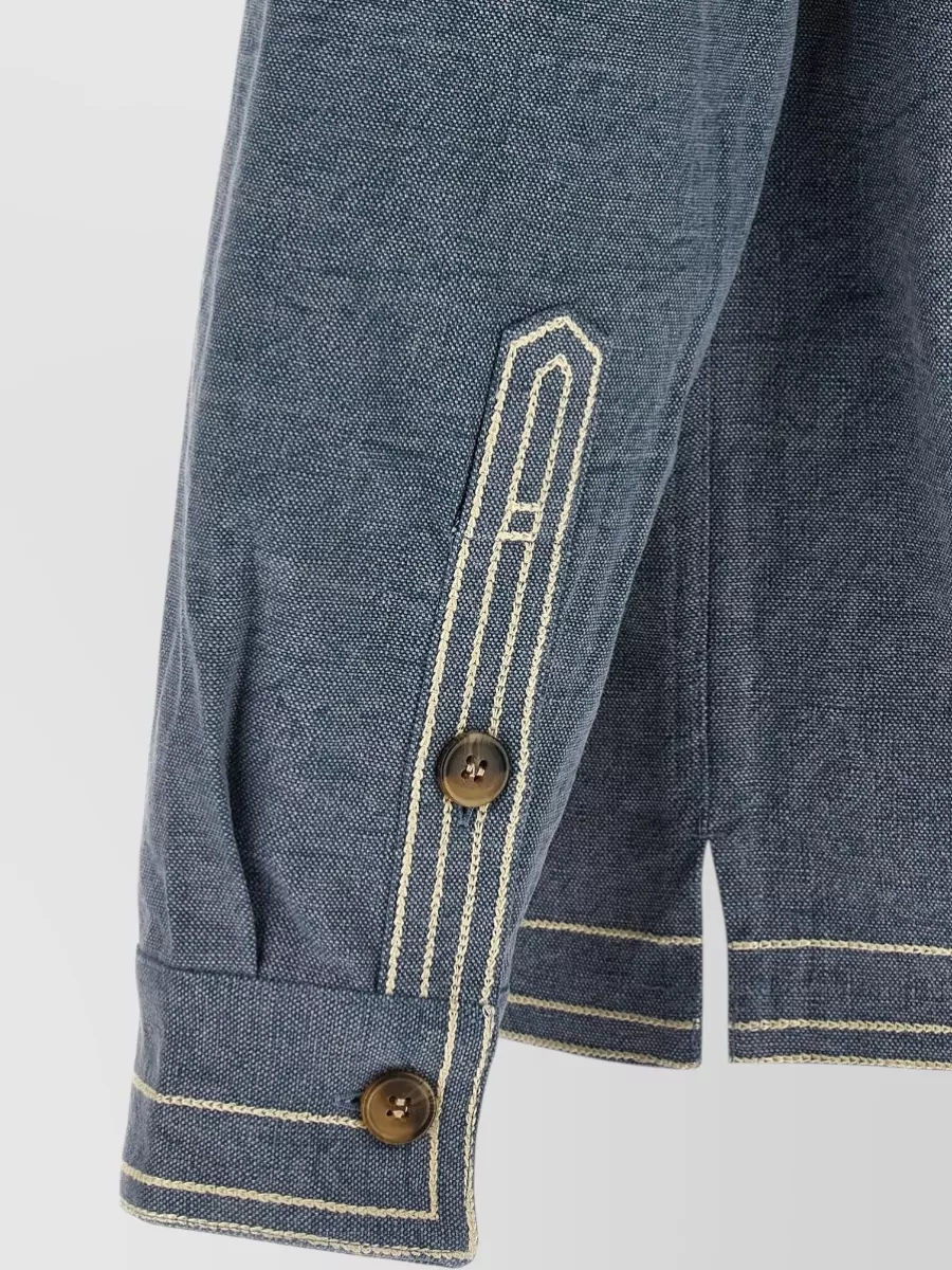 Isabel Marant Embroidered Cotton Shirt Jacket