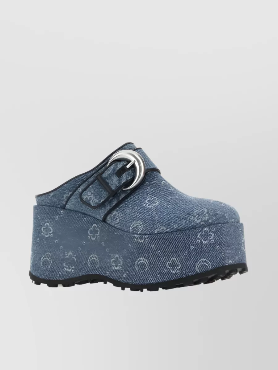 Marine Serre Regenerated Denim Monogram Clogs