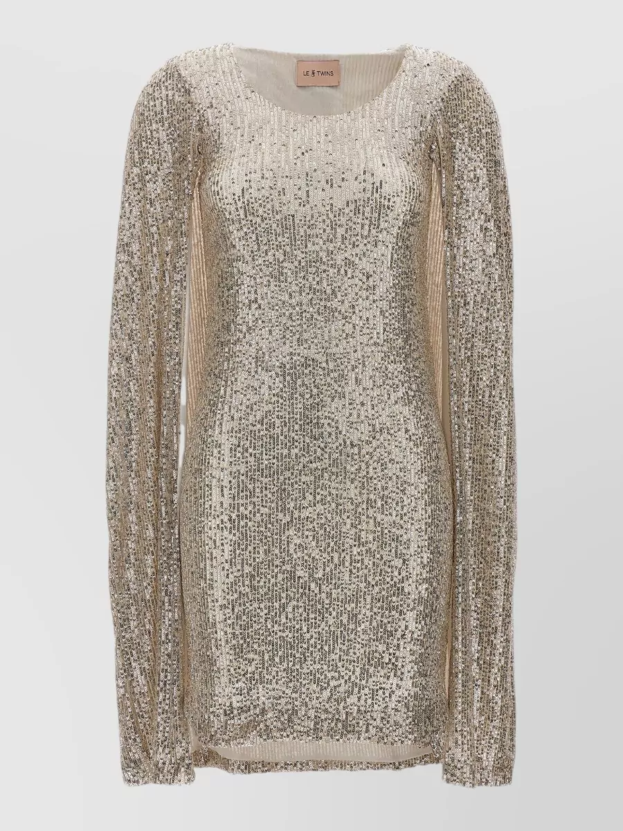 Le Twins sequined cape dress