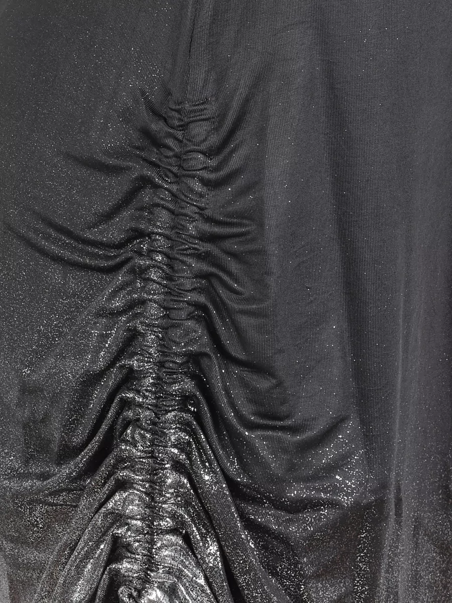 Diesel Dress Halter Neckline Metallic Ruched Chain