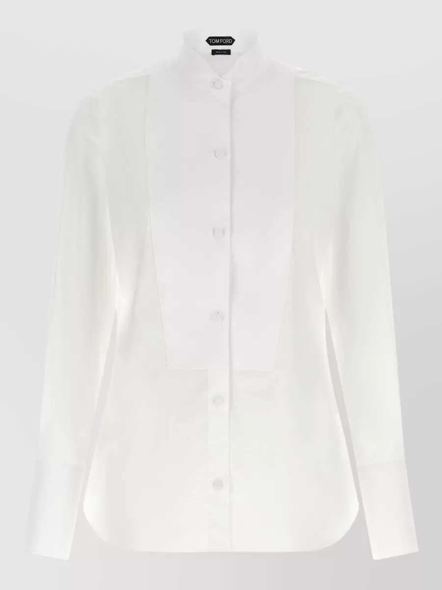 Tom Ford cotton long-sleeve tuxedo shirt
