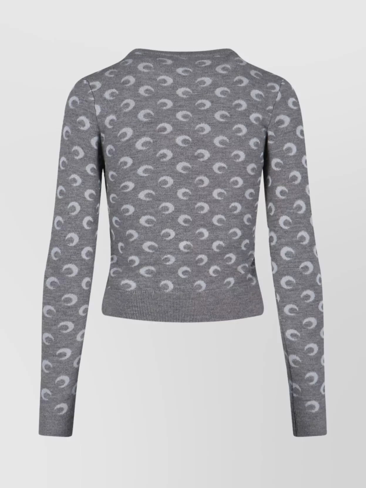 Marine Serre Long Sleeve Crew Neck Knitwear With Pattern In Gray