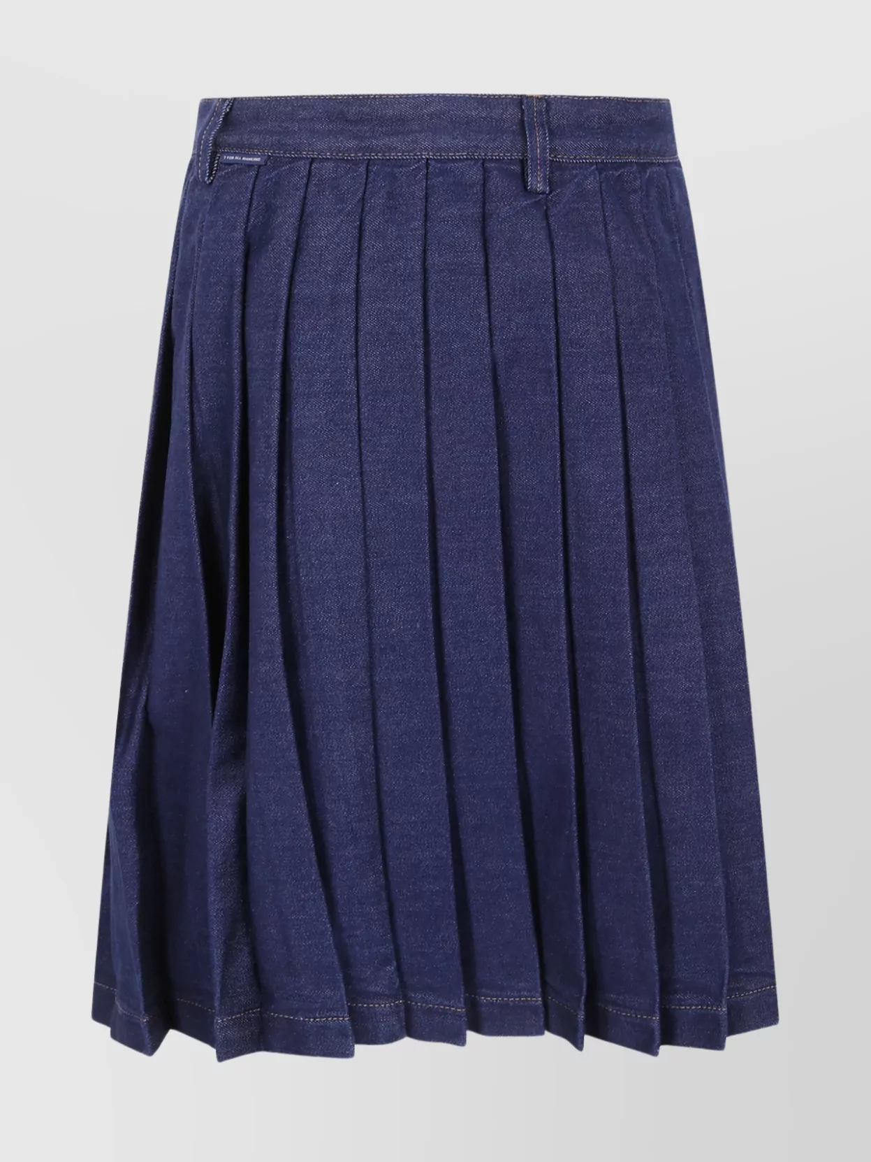 7 For All Mankind Midi Skirt With Pleats And Buttons In Blue