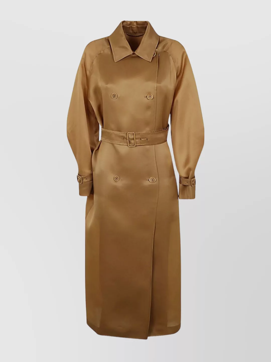 Max Mara Belted Organdy Trench Coat Featuring Pockets