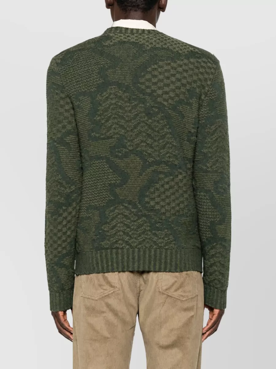 Etro Cable-Knit Wool Crew-Neck Sweater