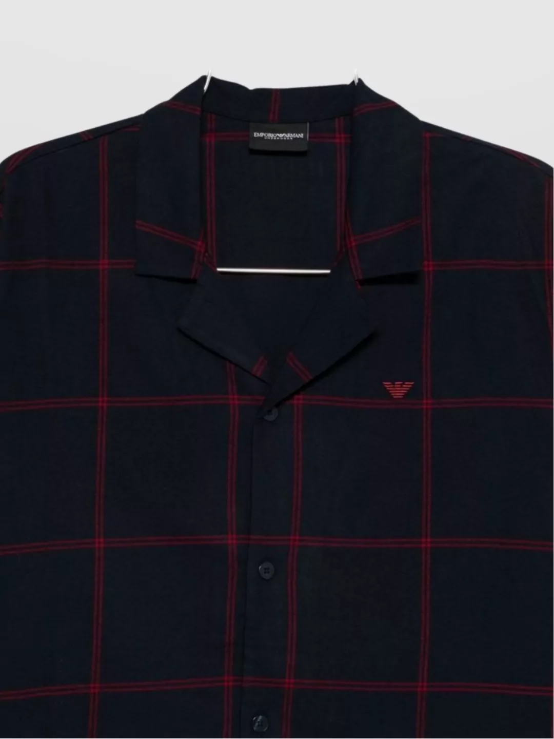 Emporio Armani Check Pattern Long Sleeve Pajama Set