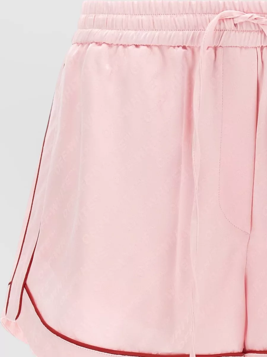 Off-White Jacquard Satin Short Shorts