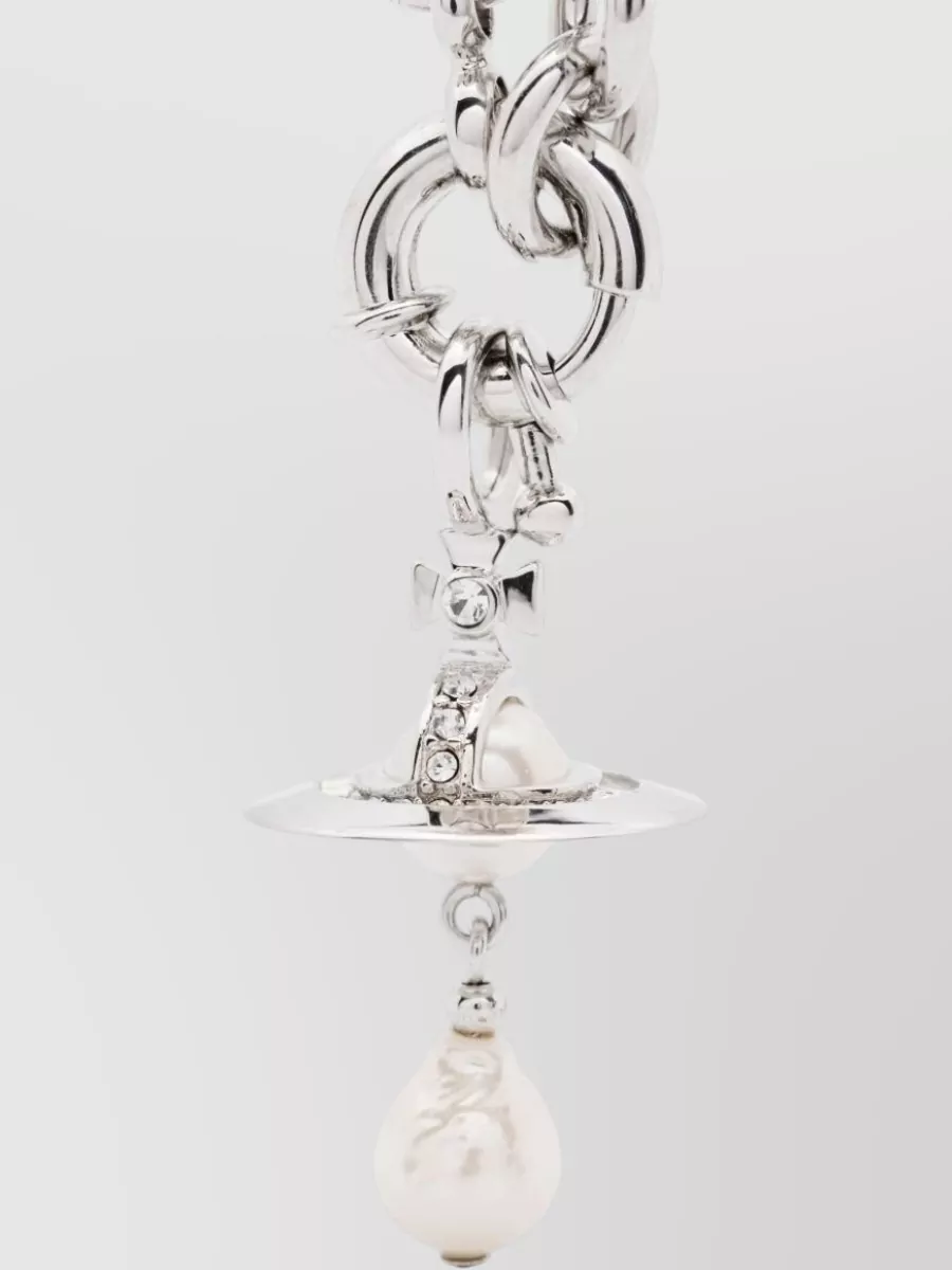 Vivienne Westwood Faux Pearl Embellished Necklace Gold Tone Finish