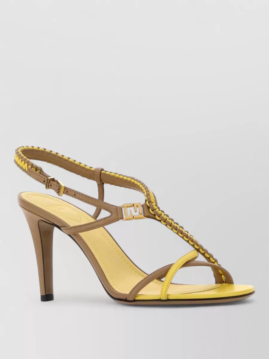 Fendi leather two-tone sandals