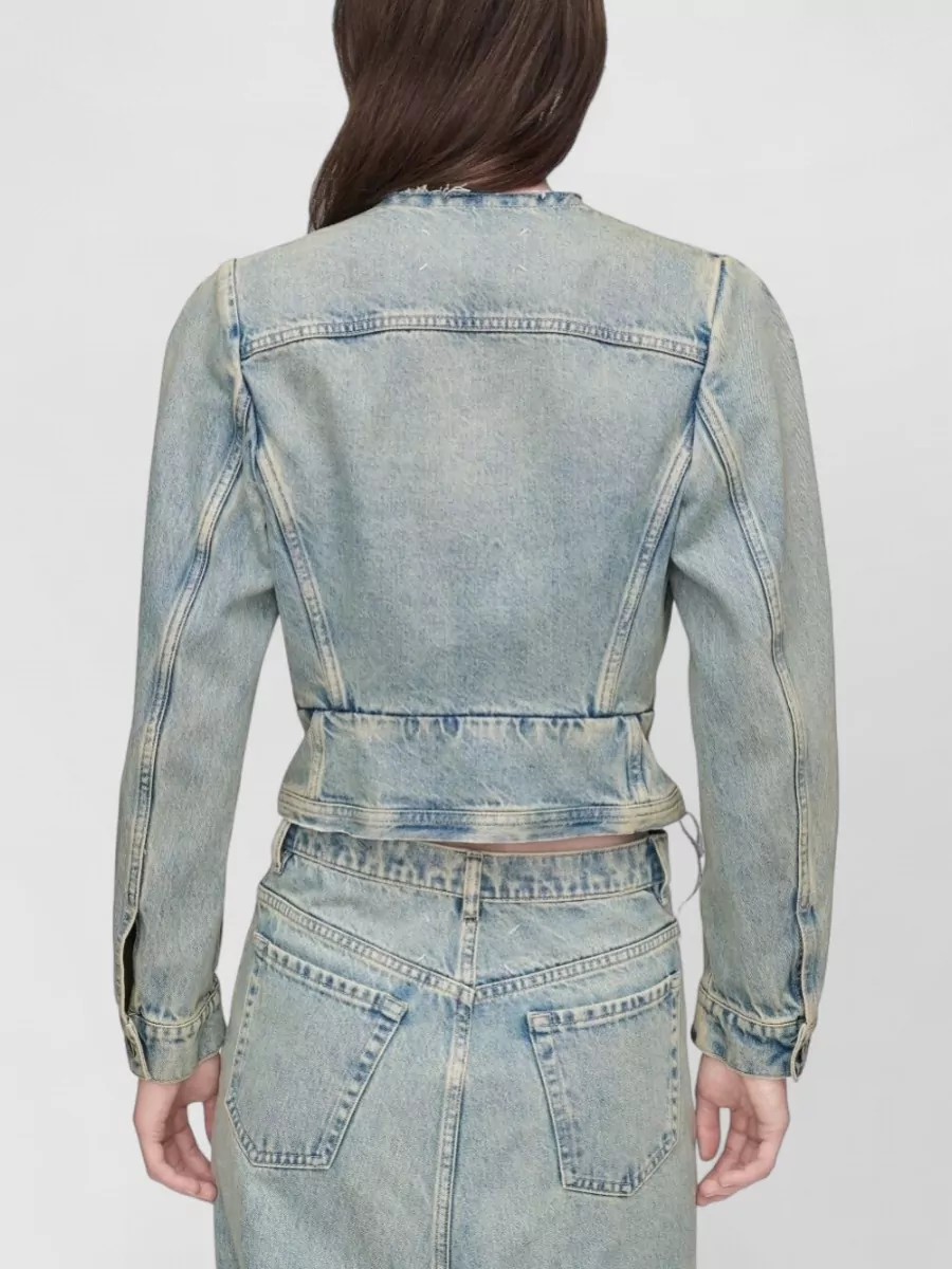 Maison Margiela Denim Cropped V-Neck Jacket
