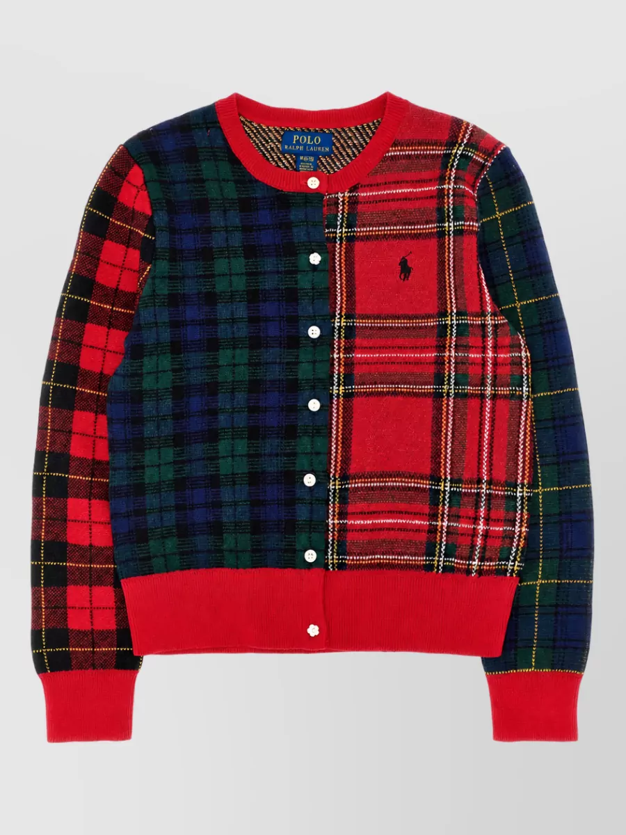 Polo Ralph Lauren Tartan knit cardigan and top set