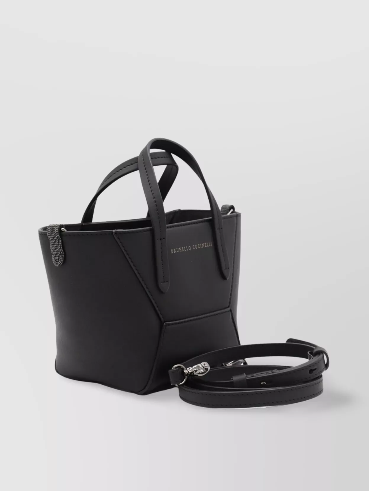 Brunello Cucinelli Structured Top Handles Detachable Strap Shoulder Bag