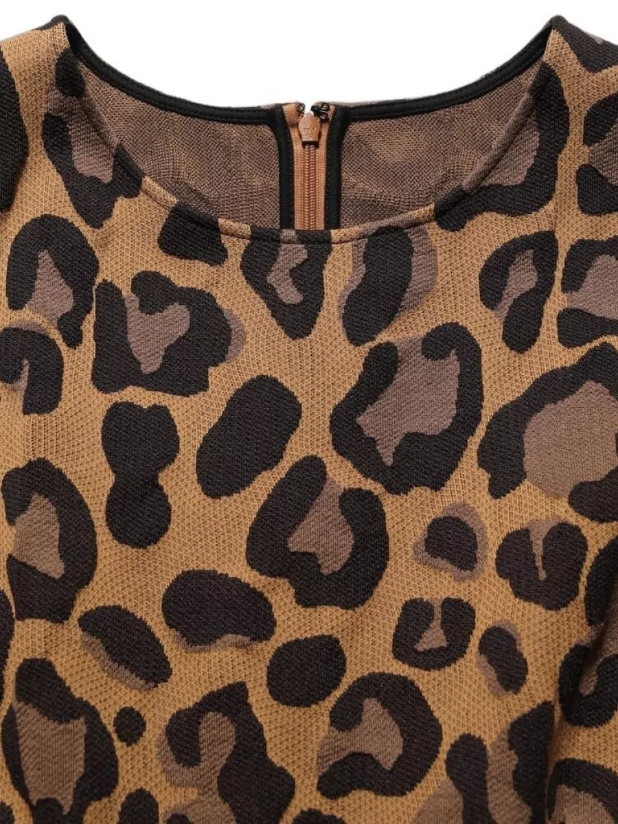 Dolce&Gabbana Leopard-Print Flared A-Line Midi Dress
