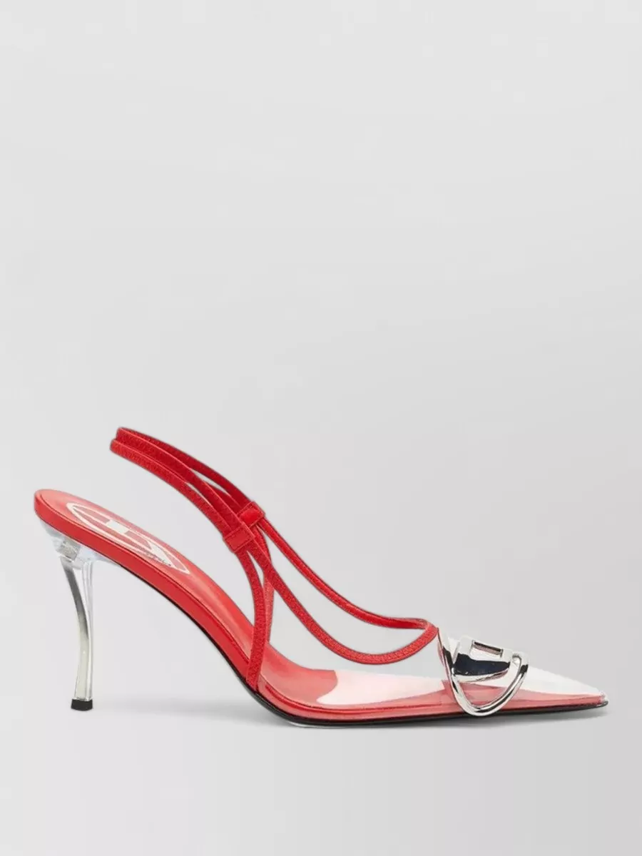 Diesel logo-embellished slingback pumps
