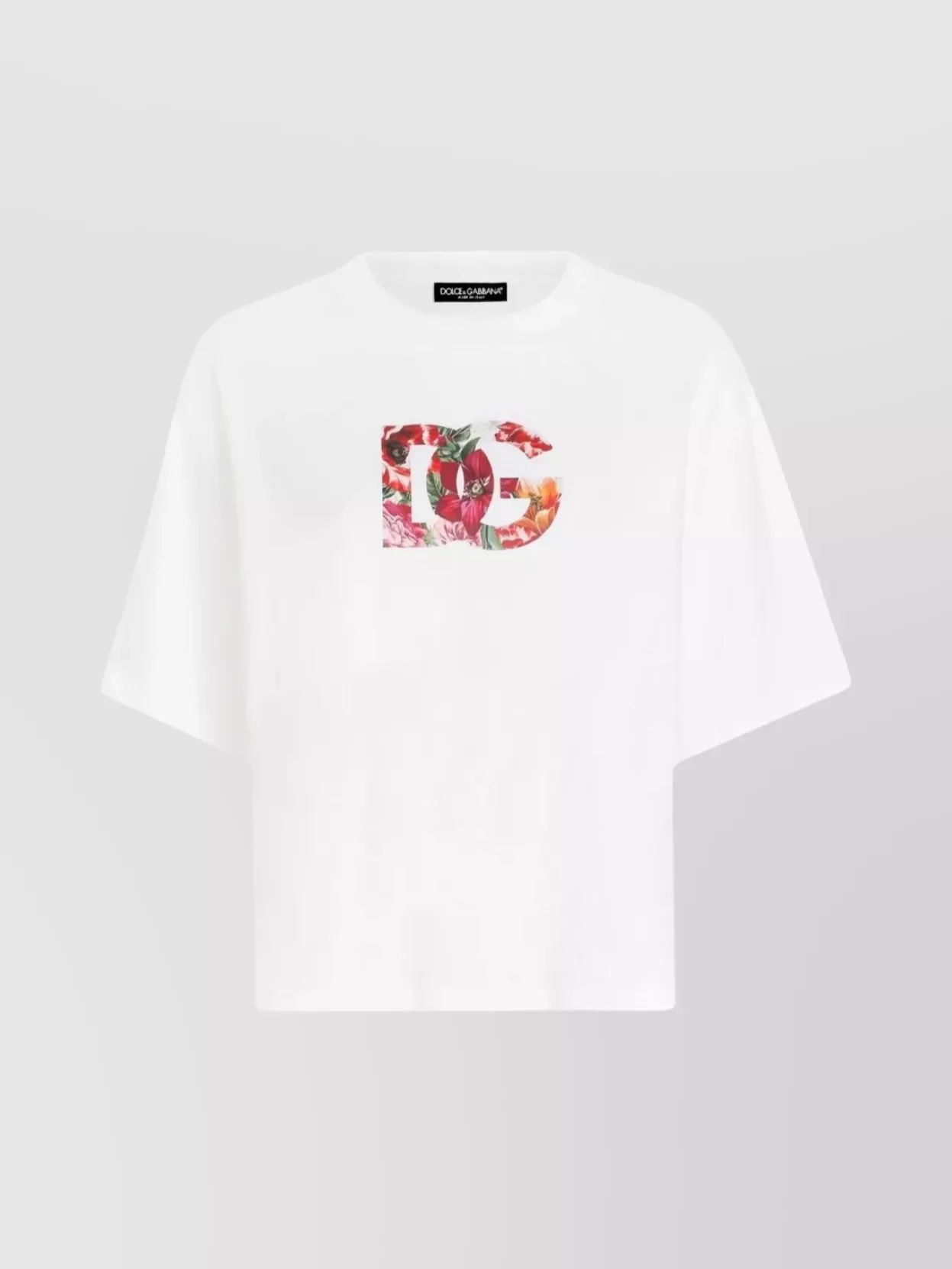 Dolce & Gabbana Short Sleeve Floral Logo T-shirt In Multi