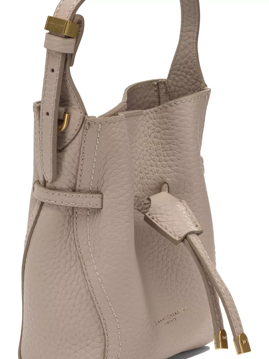 Gianni Chiarini Bucket Bag Textured Leather Adjustable Strap