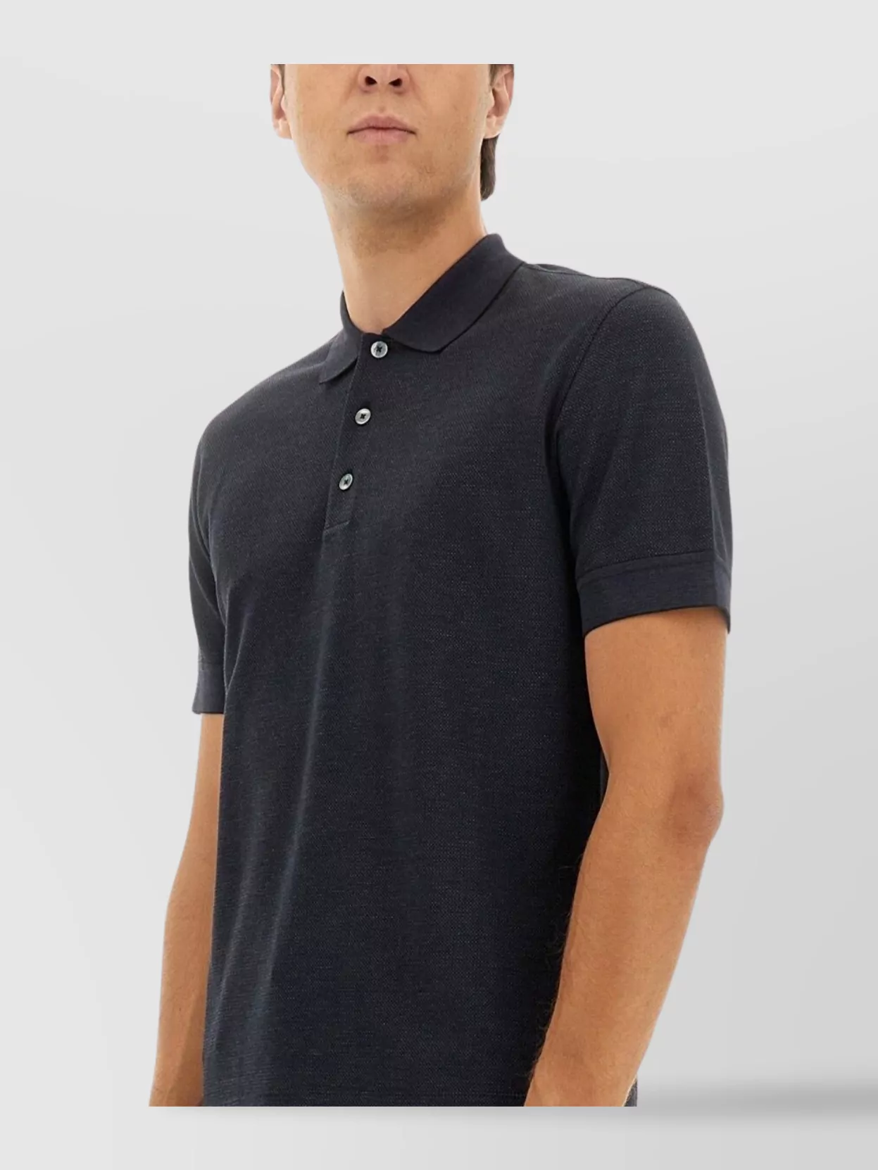 Zegna Polo Collar Short Sleeve T-Shirt With Ribbed Cuffs