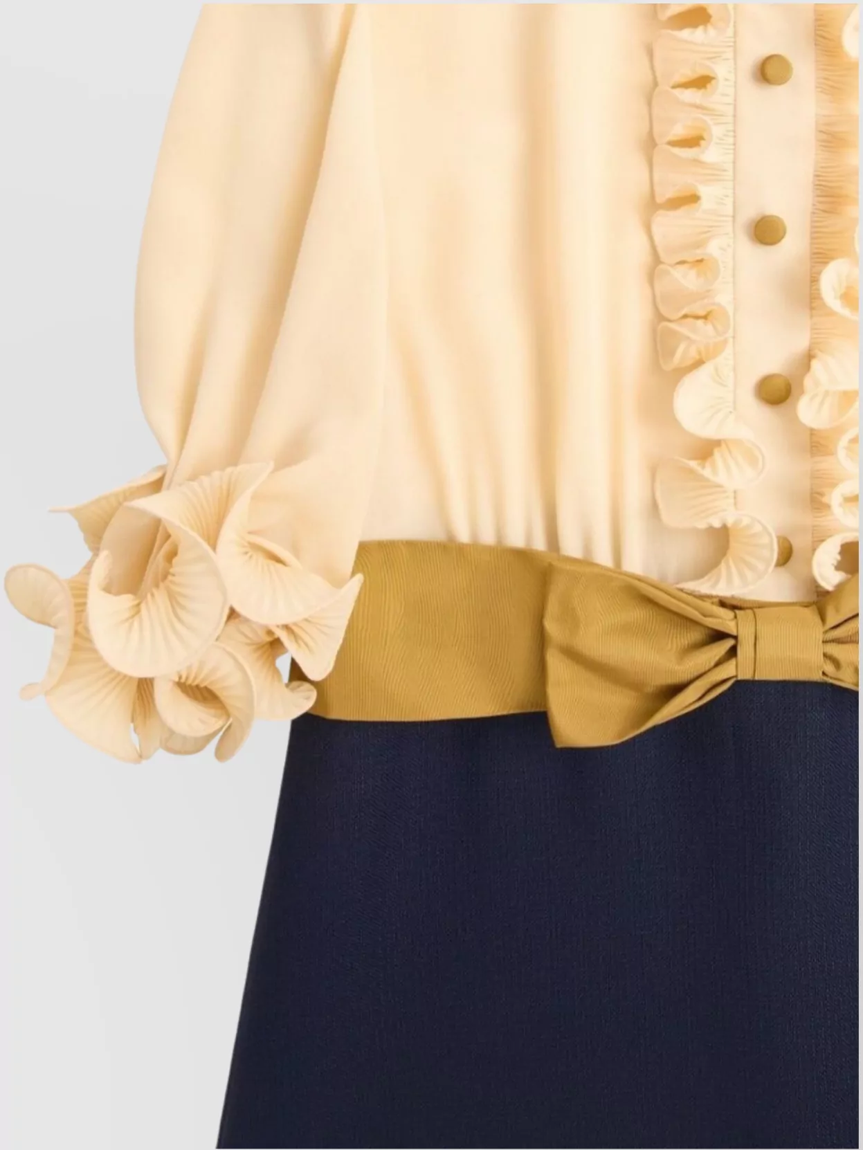 Valentino Short Dress With Bow Accent And High Neckline