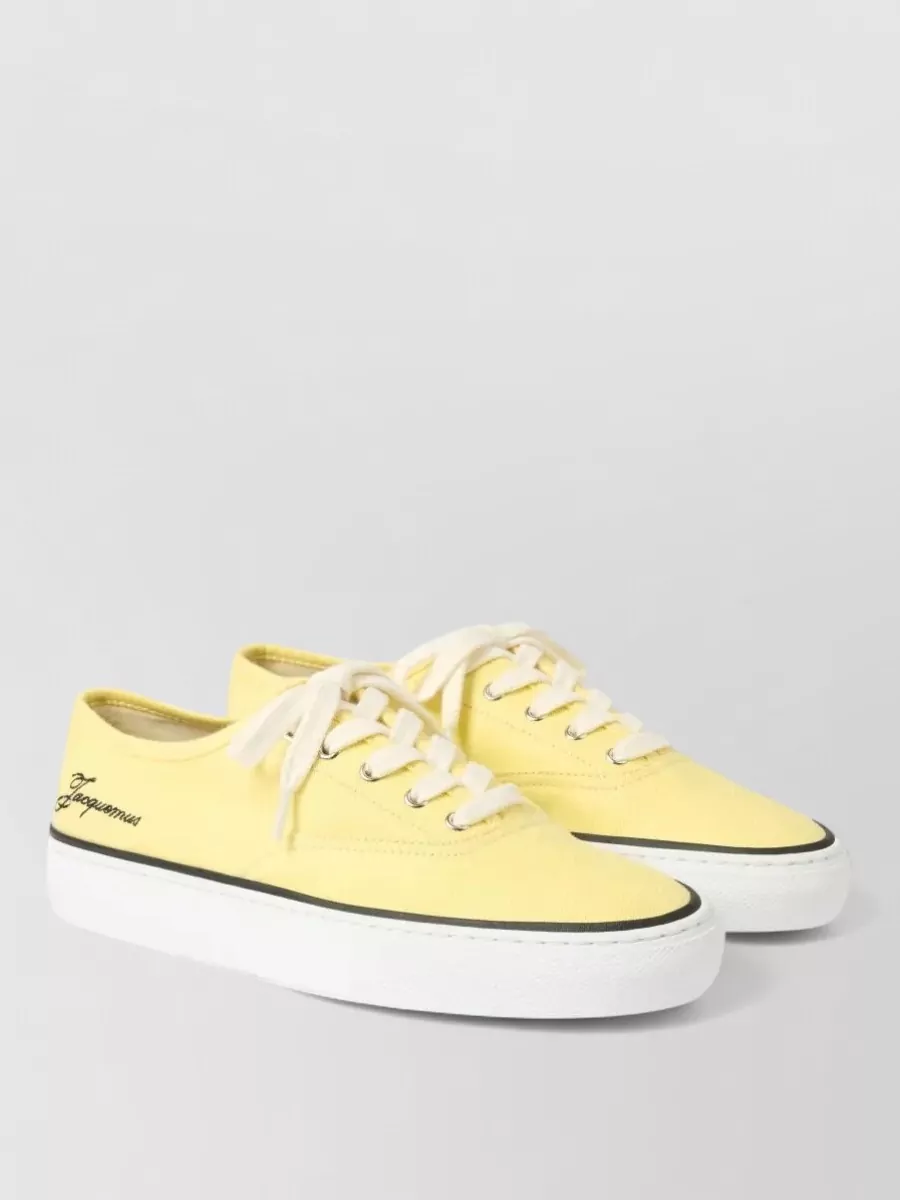 Jacquemus Cotton Lace-Up Low-Top Sneakers