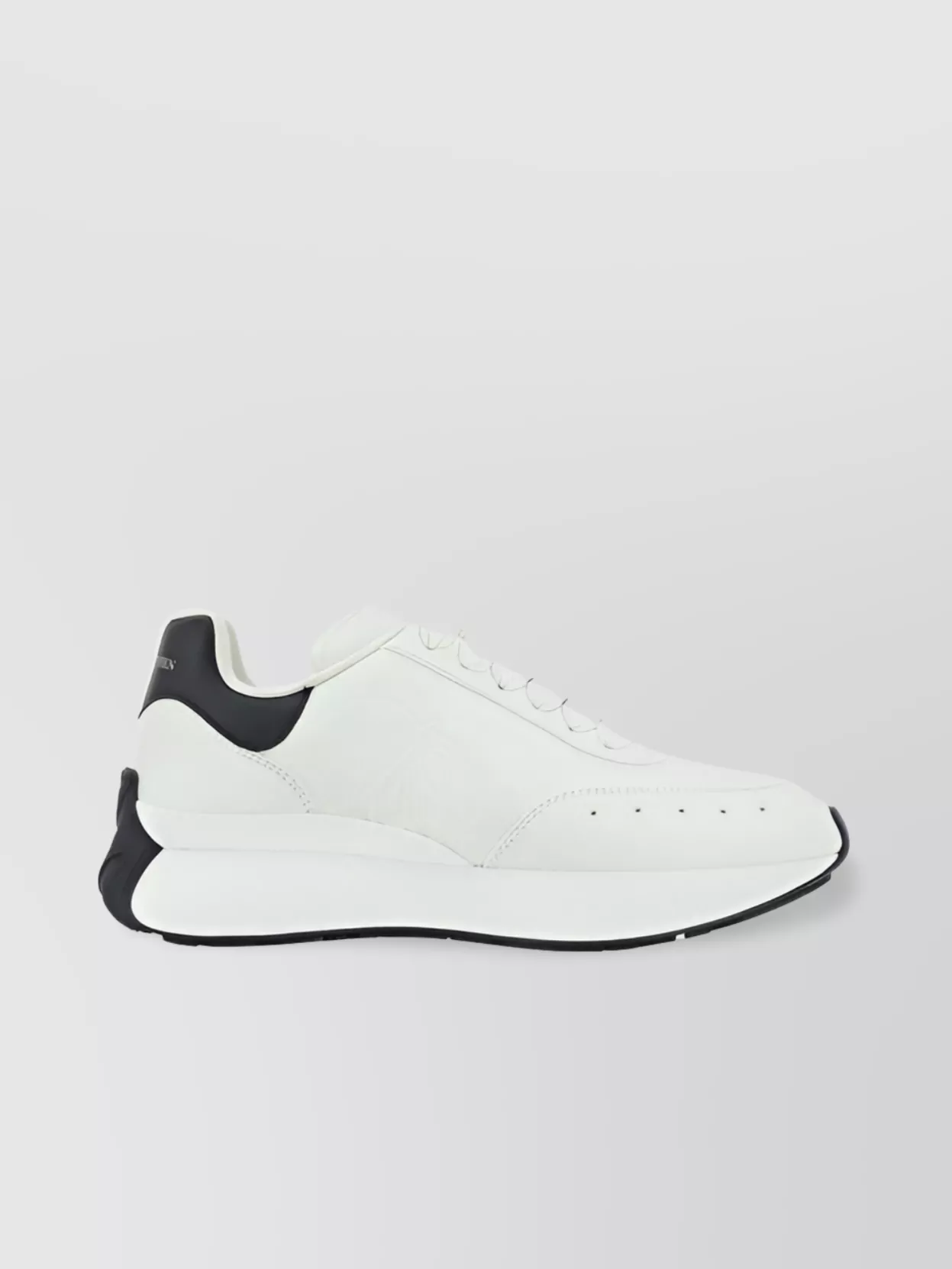 Alexander Mcqueen Calfskin Color Block Platform Sneakers In White