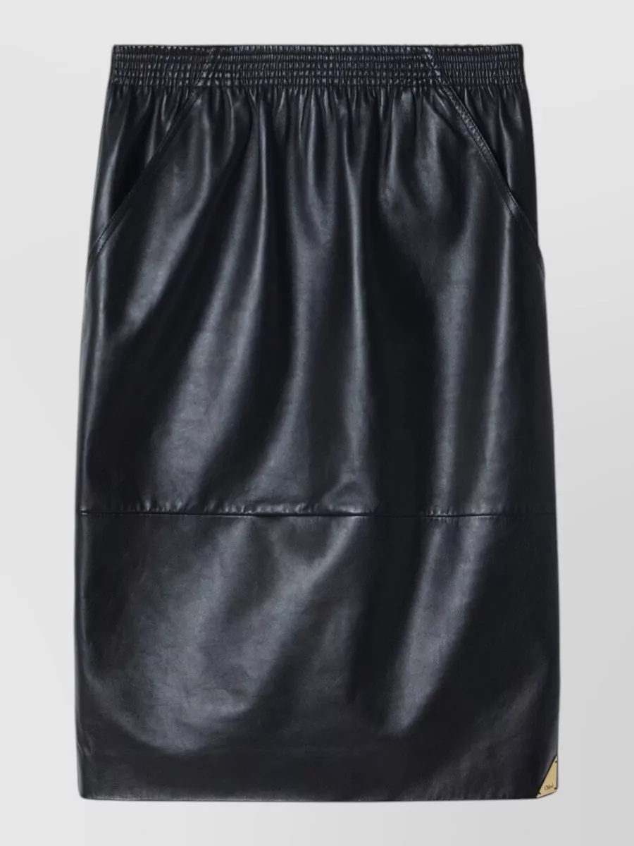 Chloé Leather Straight Skirt