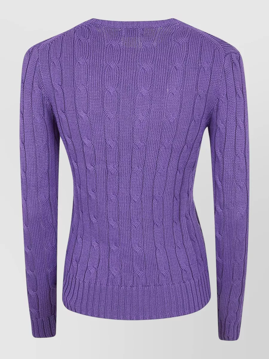 Polo Ralph Lauren Cotton Cable-Knit Slim-Fit Crewneck Sweater