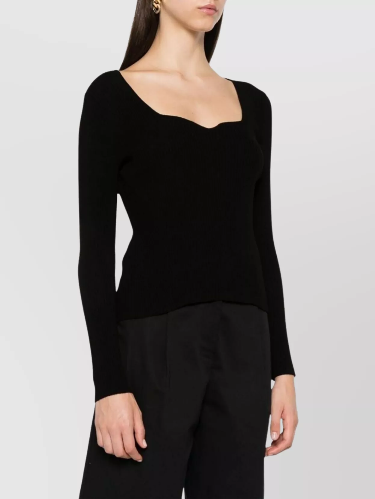 Parosh Long Sleeve Knitwear Square Neck