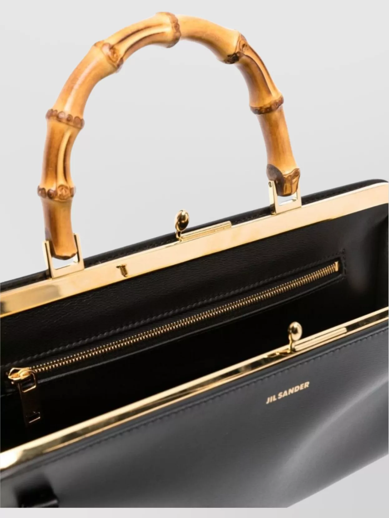 Jil Sander Leather Handbag Small Bamboo Handle