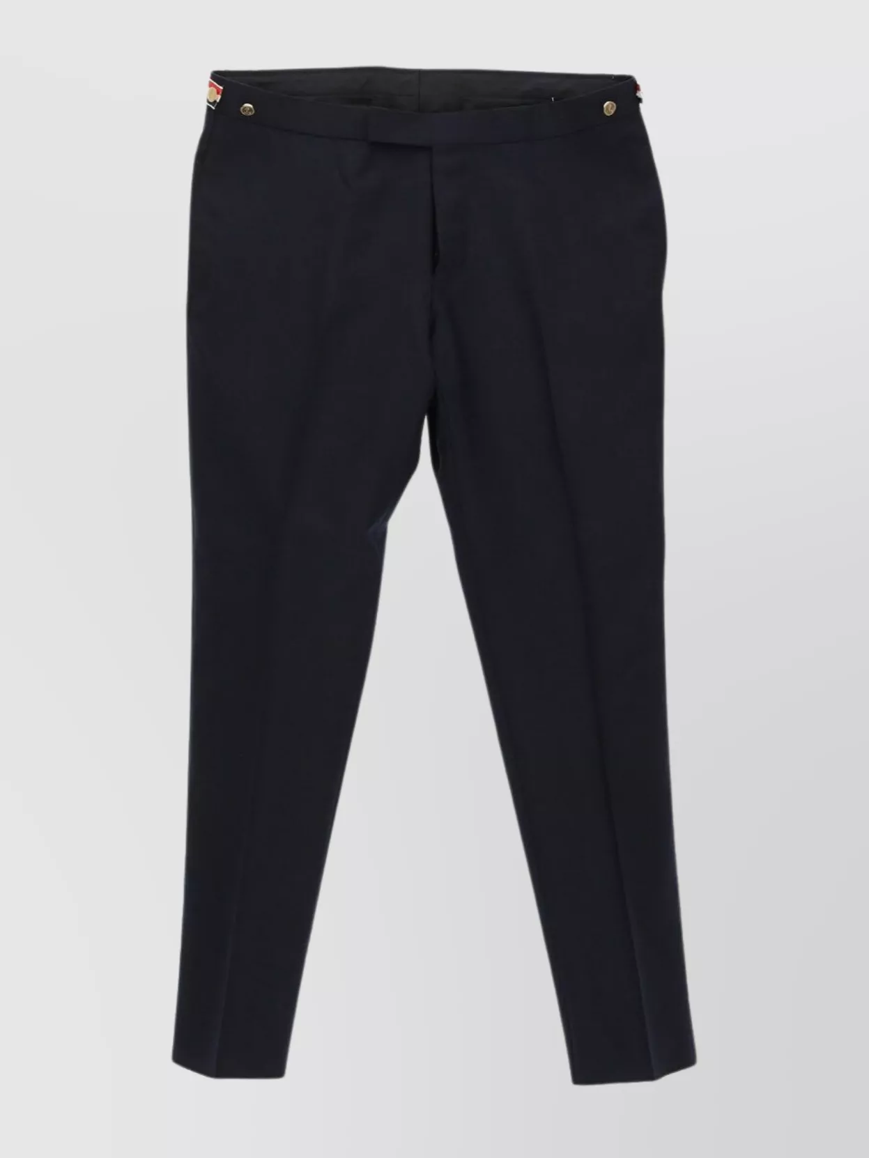 Shop Thom Browne Cropped 120s Trousers With Pockets And Belt Loops