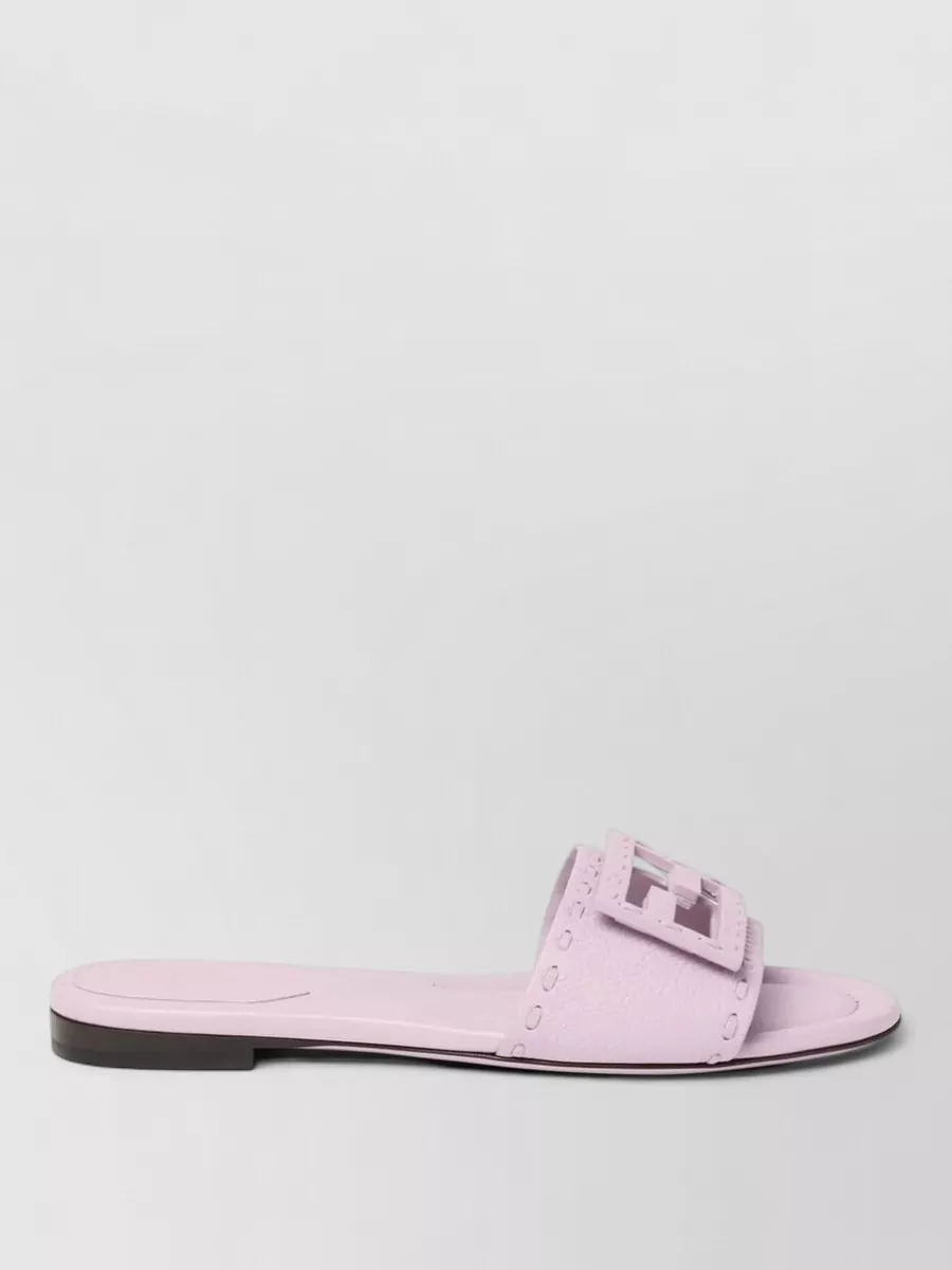 Fendi leather flat slides