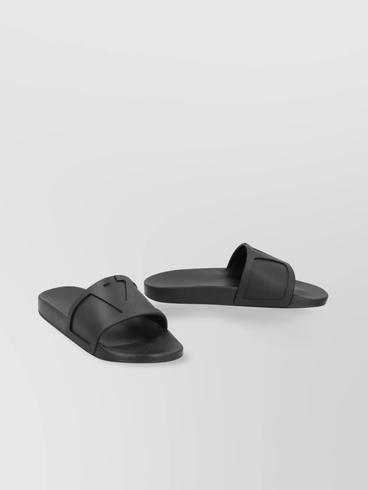 Valentino Rubber Slides With Wide Strap And Flat Sole