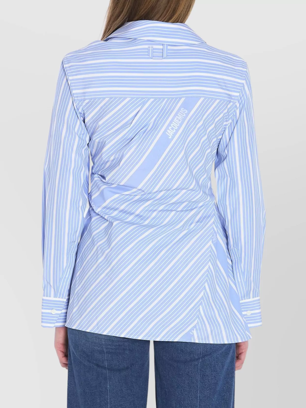 Jacquemus Asymmetric Stripes Cotton Poplin Shirt