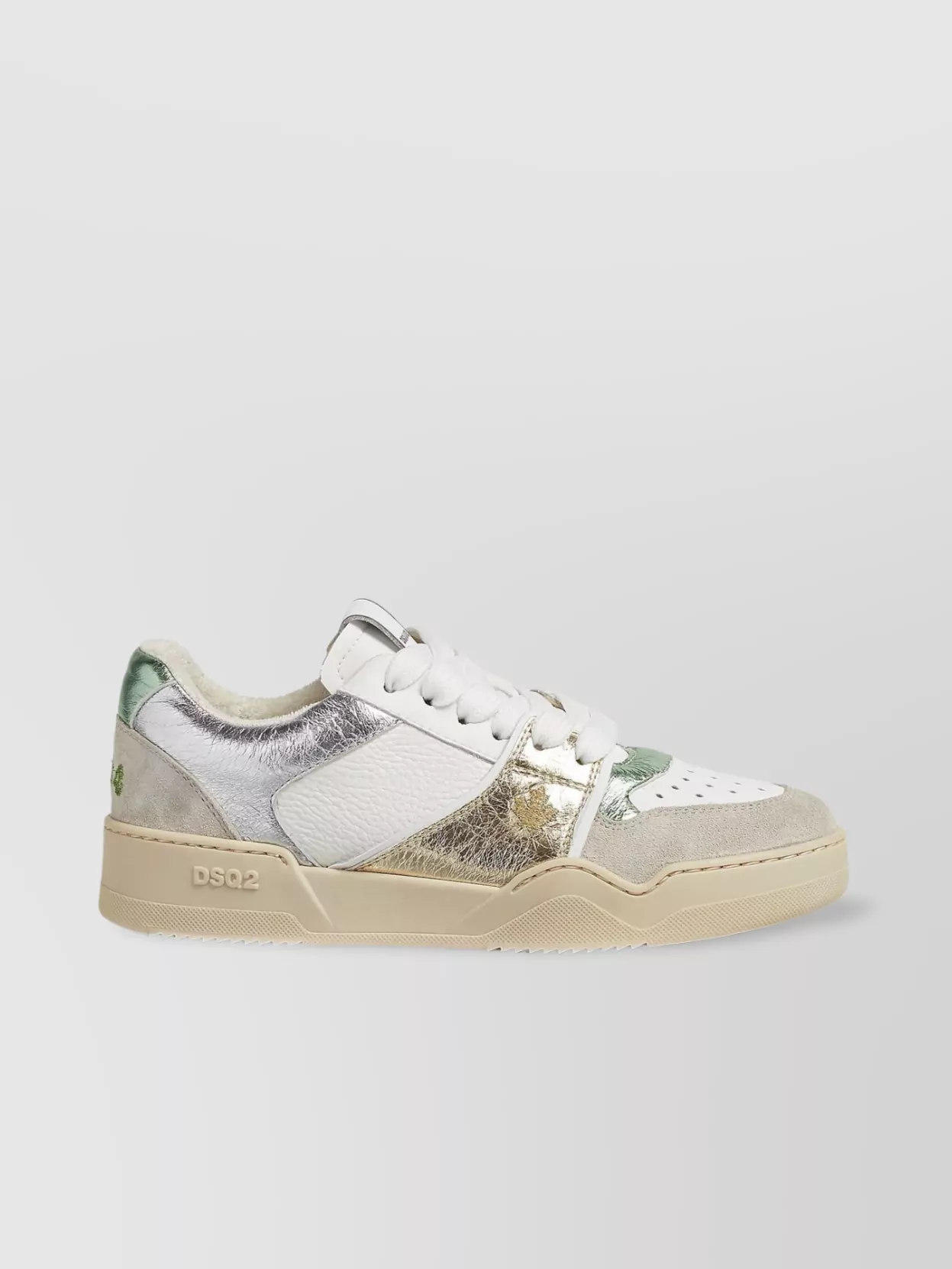 Dsquared2 Embroidered Metallic Perforated Sneakers