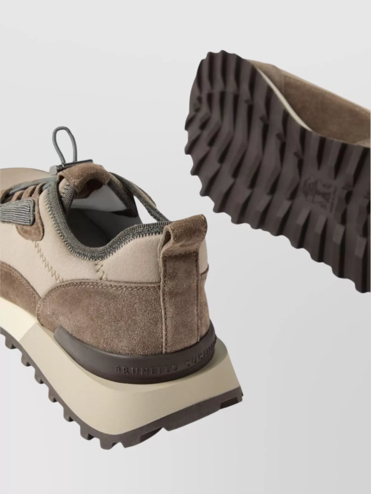 Brunello Cucinelli Lace-Up Shoes Mesh Suede Accents